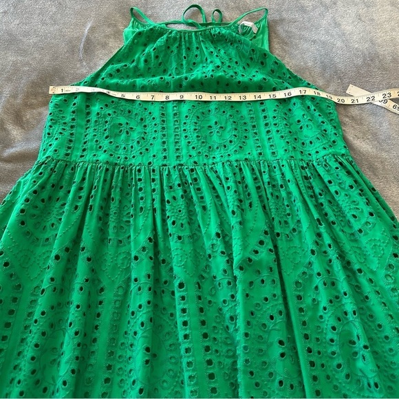 Antonio Melani Tear RIVER EYELET TROPICAL PALMS Green Halter Maxi Dress Size 10 - Picture 12 of 12